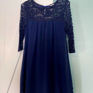 Lace Top Navy Blue Dress Size Small
